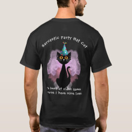 猫 | 風刺的なパーティーハットの猫 | ビデオゲームチャンプ Tシャツ
