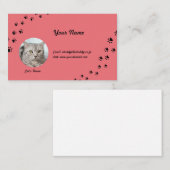 猫（飼い猫）の写真と名前が入れられる 名刺 (正面/裏面)