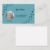 猫(飼い猫)の写真と名前が入れられる 名刺 (正面/裏面)