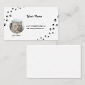 猫（飼い猫）の写真と名前が入れられる 名刺 (正面/裏面)