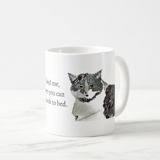 猫 - 餌をくれ。くれたらまた寝ていいぞ コーヒーマグカップ (正面右)