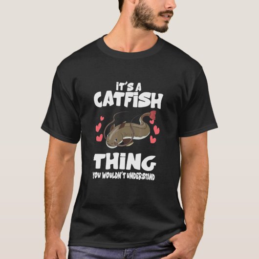 猫+魚+のモノ Tシャツ (正面)