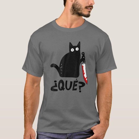 猫¿?黒猫殺おもしろい虫猫WI Tシャツ (正面)