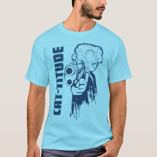 猫 – itude高ファッションラウンドネックティー tシャツ (正面)