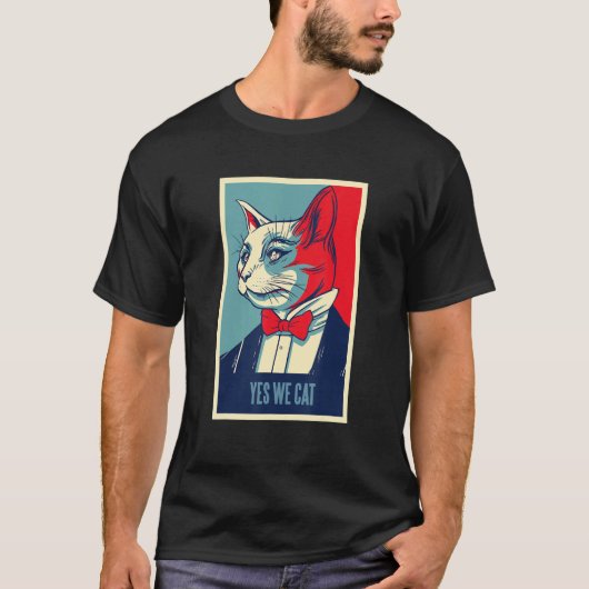 猫 – Yeswe cat Tシャツ (正面)
