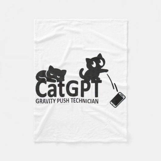 猫GPT重力押し技術者 _1 フリースブランケット (正面)