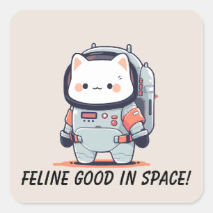 猫inスペース – 猫in宇宙 スクエアシール