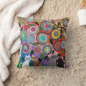 猫Kerri Ambrosinoの枕芸術の生命の樹 クッション (ブランケット)