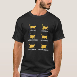猫Lおもしろいの猫ミームチョンク猫進化図 Tシャツ