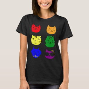猫LGBT国旗ゲイプライド・トランスジェンダー・レインボーレズビア Tシャツ