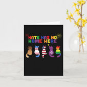 猫Lgbt Hate Has No Home Hereステッカー カード (黄色い花)