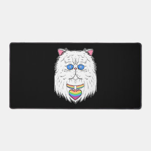 猫LGBTQゲイと同性愛サンタ・クラウスの贈り物 デスクマット