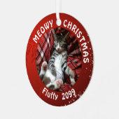 猫MEOWY CHRISTMAS 2枚の写真名Red メタルオーナメント (正面左)