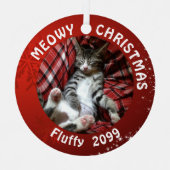 猫MEOWY CHRISTMAS 2枚の写真名Red メタルオーナメント (正面)