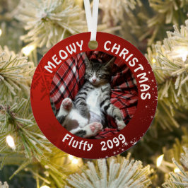 猫MEOWY CHRISTMAS 2枚の写真名Red メタルオーナメント