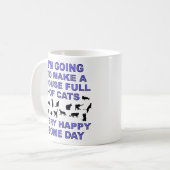 猫Mugおもしろいな猫の女性の十分の家 コーヒーマグカップ (正面左)