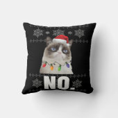 猫No不機嫌なクリスマス猫No醜いクリスマスプレゼント クッション (裏面)