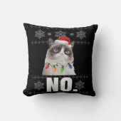 猫No不機嫌なクリスマス猫No醜いクリスマスプレゼント クッション (正面)