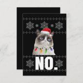 猫No不機嫌なクリスマス猫No醜いクリスマスプレゼント サンキューカード (正面/裏面)