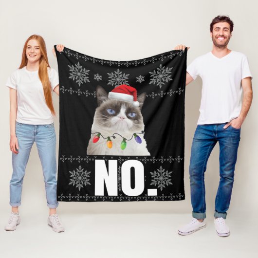 猫No不機嫌なクリスマス猫No醜いクリスマスプレゼント フリースブランケット (インサイチュ)