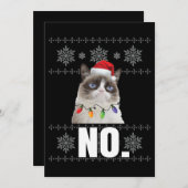 猫No不機嫌なクリスマス猫No醜いクリスマスプレゼント 招待状 (正面/裏面)