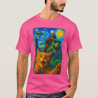 猫Re UFO Sie レトロ Tシャツ