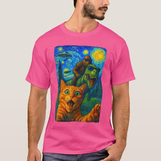猫Re UFO Sie レトロ Tシャツ (正面)