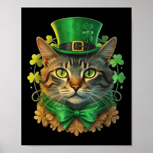 猫St patricksのパトリック男性へスデイ女性の子供 ポスター (正面)