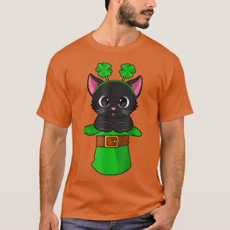 猫St patricks dayレプレシャンロックキッテンギル Tシャツ
