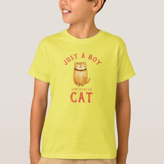猫Tシャツが大好きな少年 Tシャツ (正面)