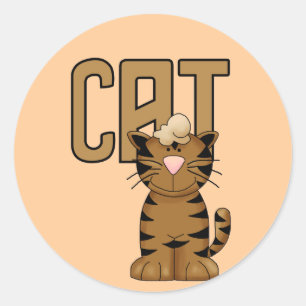 猫Tシャツとプレゼント ラウンドシール
