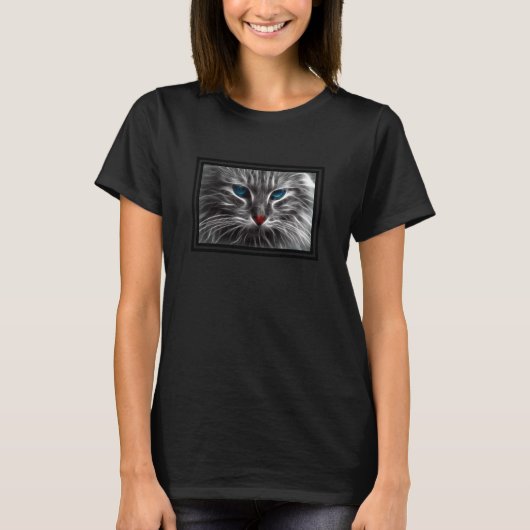 猫Tシャツのスケッチ手かわいい Tシャツ (正面)