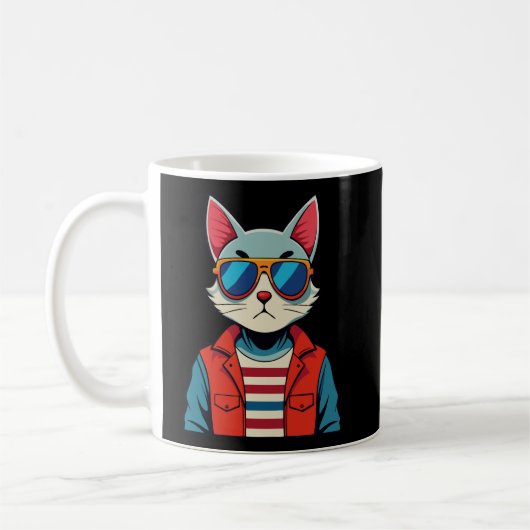 猫Tシャツ コーヒーマグカップ (左)