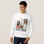 猫Tシャツ,猫は支配する スウェットシャツ (正面フル)