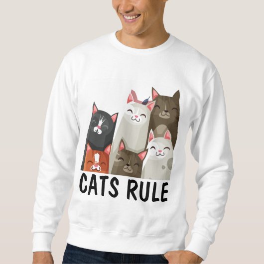 猫Tシャツ,猫は支配する スウェットシャツ (正面)