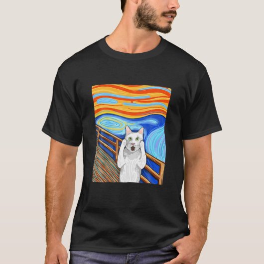 猫T、ニャーキャッおもしろいト、猫好きティー、猫 Tシャツ (正面)