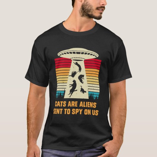 猫UFOエイリアン誘拐猫はエイリアンUAP 1 Tシャツ (正面)