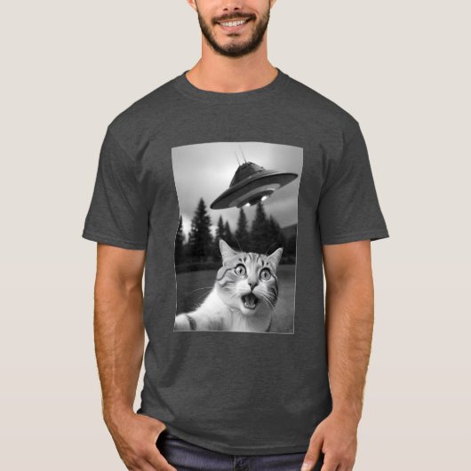 猫UFOニュージャージードローンUAP侵攻 Tシャツ (正面)
