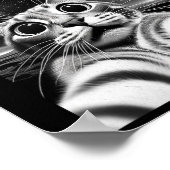 猫Ufo侵入おもしろいミームレトロエイリアン猫Ufo Se ポスター (角)
