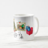 猫vs.木のマグカップ コーヒーマグカップ (正面右)