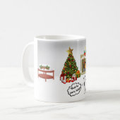 猫vs.木のマグカップ コーヒーマグカップ (正面左)