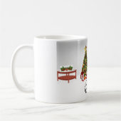 猫vs.木のマグカップ コーヒーマグカップ (左)