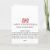 献立表のPostaleの挨拶状 カード (裏面)