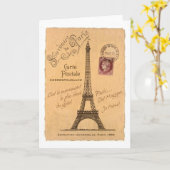 献立表のPostaleの挨拶状 カード (黄色い花)