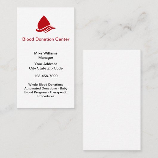 献血センターテーマ名刺 名刺 (正面/裏面)