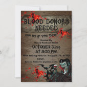 献血者は大人のハロウィーン招待状が必要 招待状 (正面)