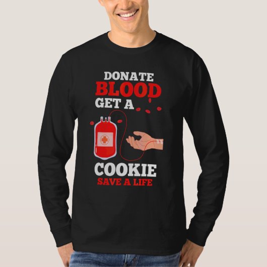 献血者 採血 献血 クッキーをゲット S Tシャツ (正面)