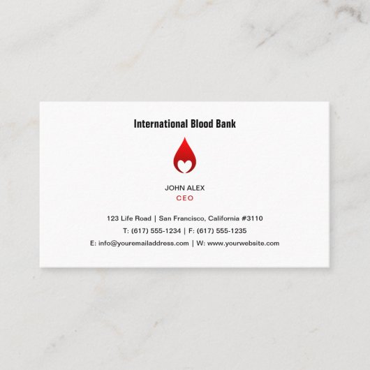 献血 |血液バンク 名刺 (正面)