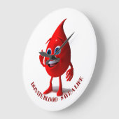 献血、血液型   ラージ壁時計 (傾斜)