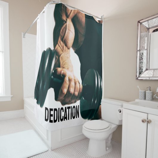 献身やる気を起こさせるトレーニング筋肉 シャワーカーテン (インサイチュ)